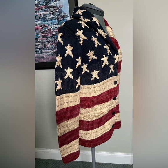 DENIM & SUPPLY RALPH LAUREN S M American Flag Sweater Cardigan Men’s Or Womens - Picture 2 of 11